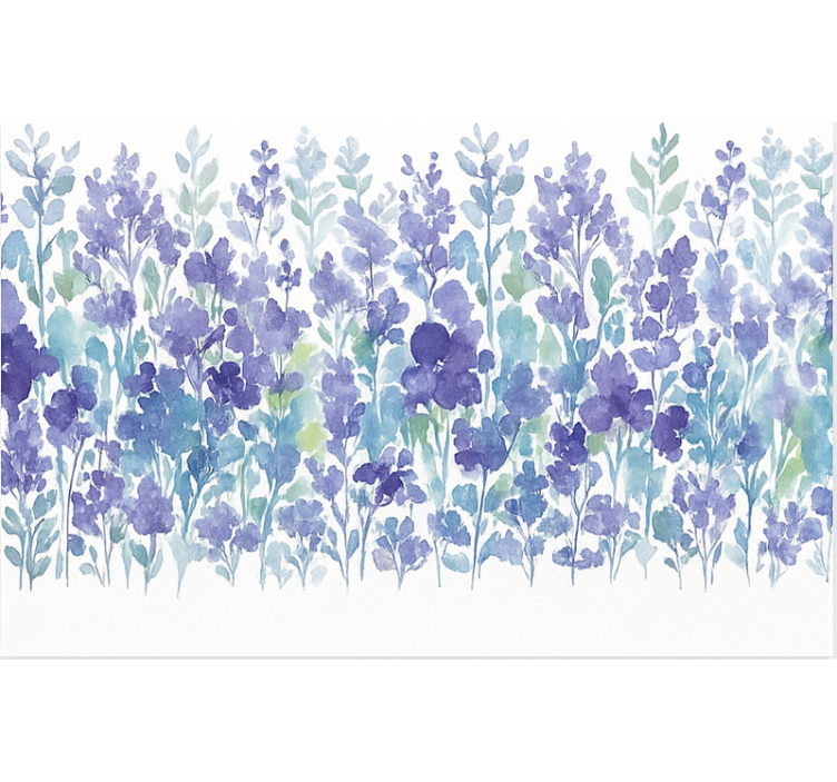 Lavender floral field dining room roller blind - TenStickers