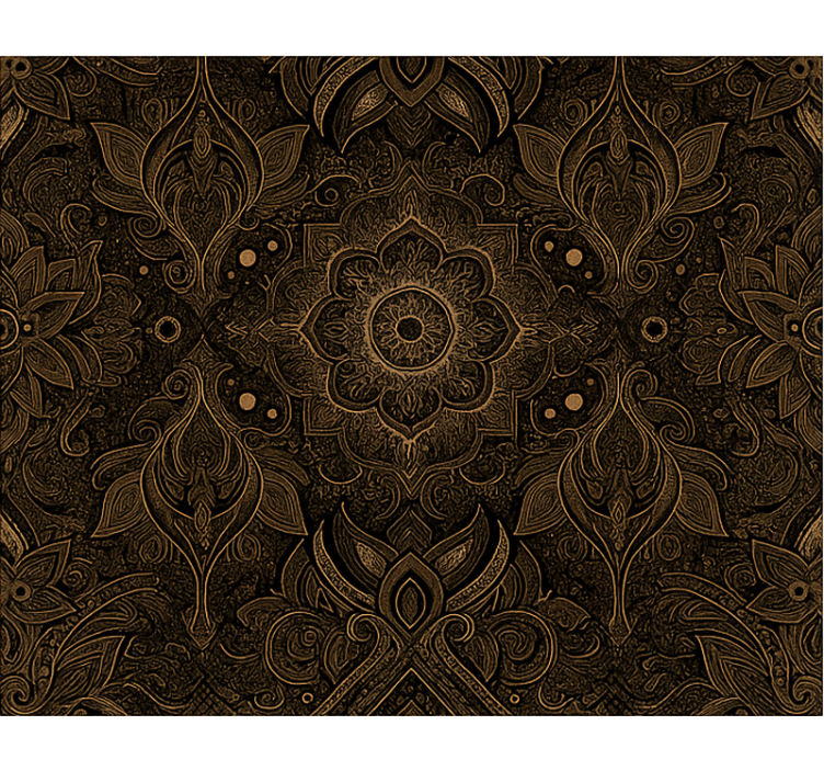 Dining room roller blind black and gold mandala - TenStickers