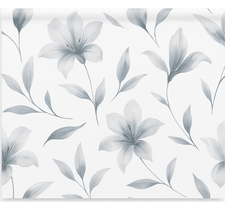 Watercolour lillies florals  dining room roller blind - TenStickers