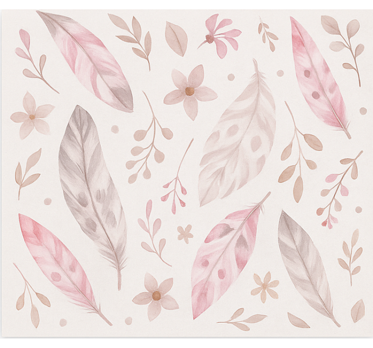 feathers pink teenage bedroom roller blind - TenStickers