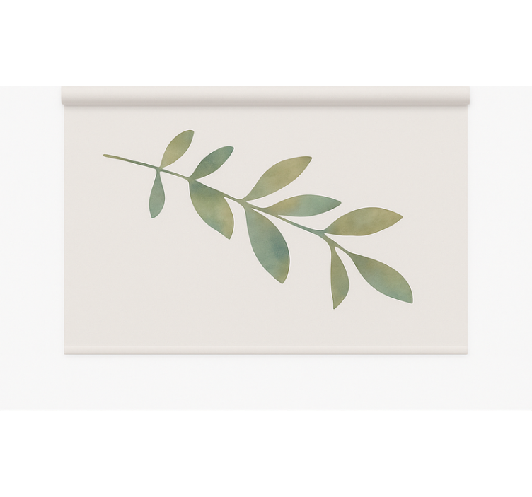 Office roller blind with large leaf design - TenStickers