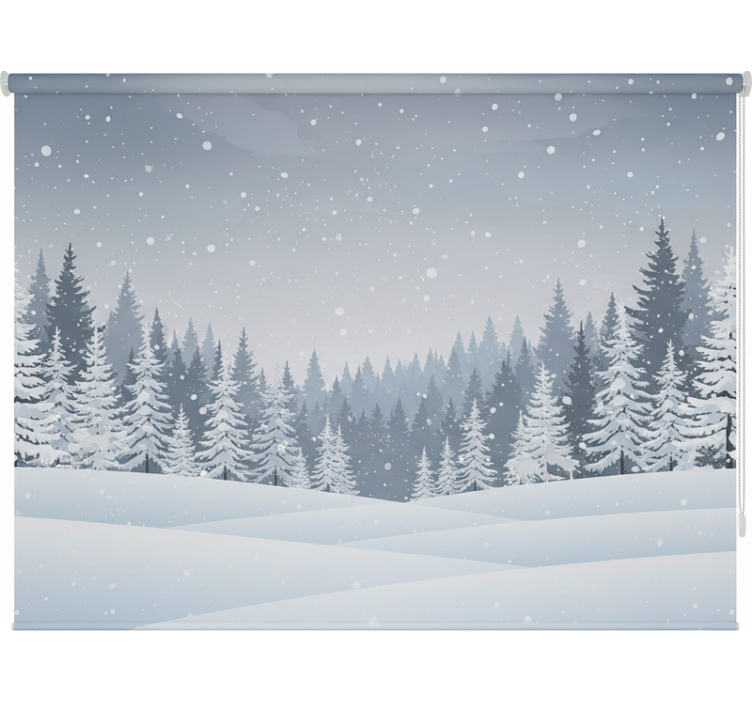 Scandinavian roller blind nordic winter forest design - TenStickers