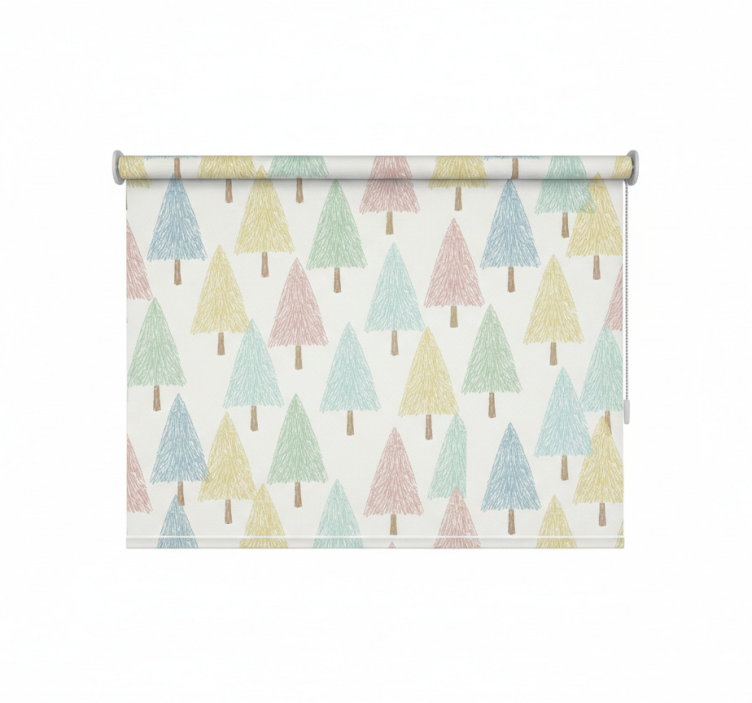 Scandinavian roller blind pastel nordic trees - TenStickers