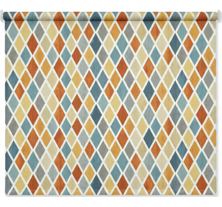 Cascading colorful diamonds scandinavian roller blind - TenStickers