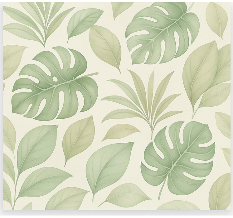 Scandinavian roller blind with earthy tropical palm leaves - TenStickers