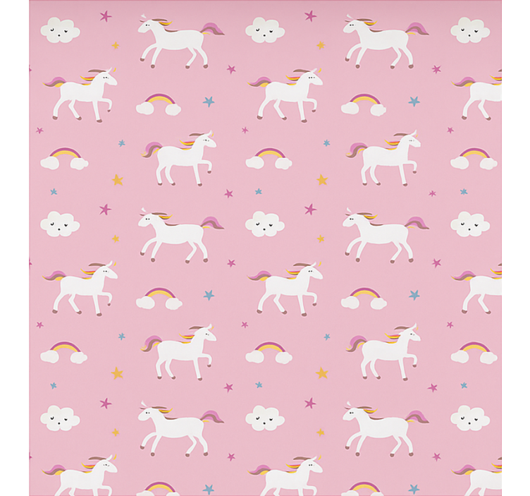 Scandinavian roller blind pink dancing unicorns - TenStickers