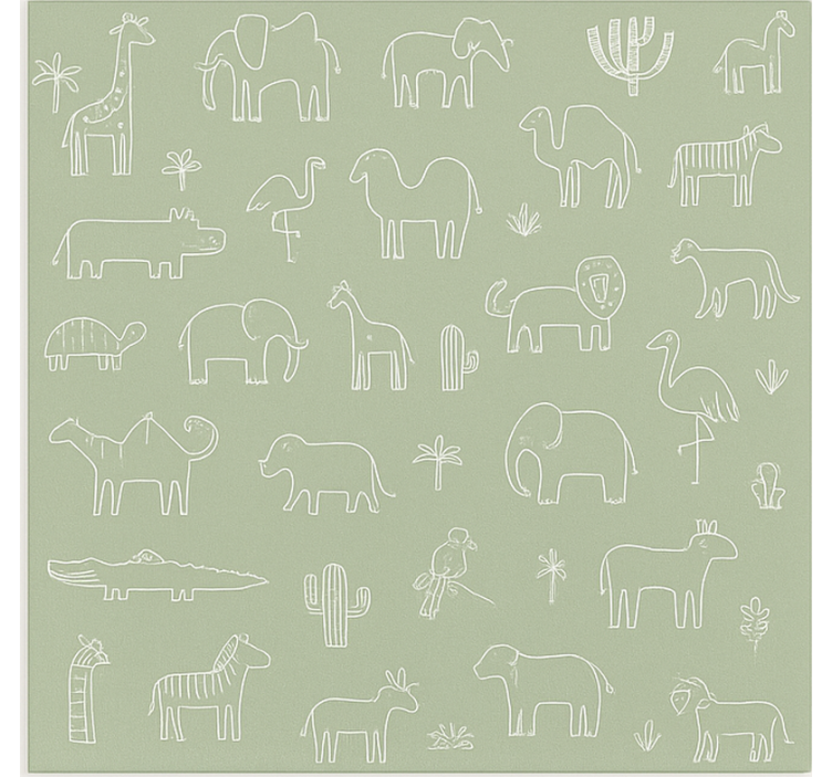 Scandinavian roller blind jungle animal outlines - TenStickers