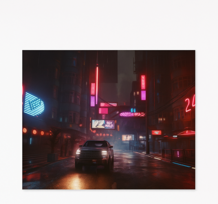 Teenage bedroom roller blind urban night skyline - TenStickers