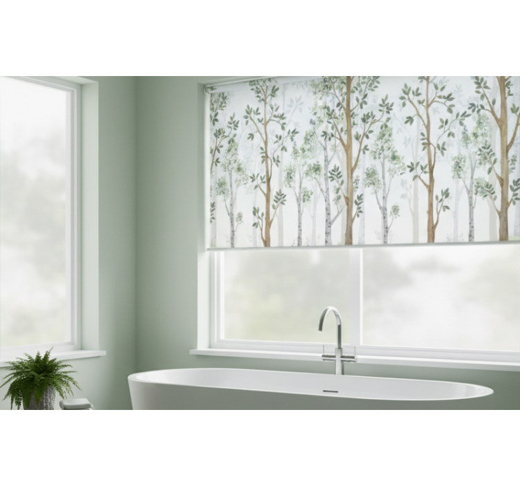 Tree roller blind minimalist botanical design - TenStickers