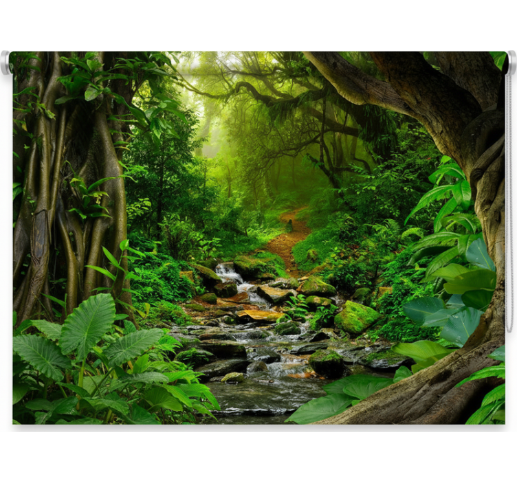 Tree roller blind tropical forest oasis - TenStickers