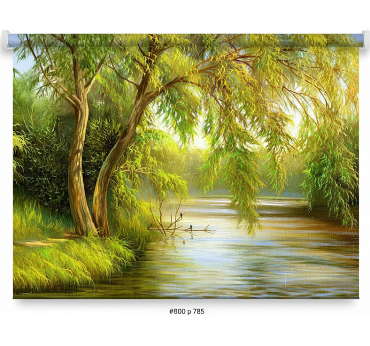 Tree roller blind serene river willow - TenStickers