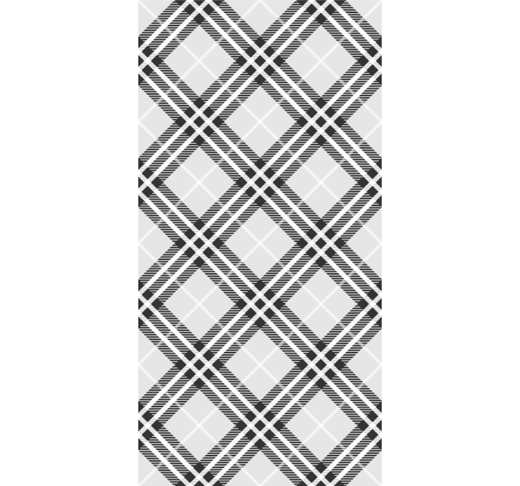 Home office roller blind in black and white tartan - TenStickers