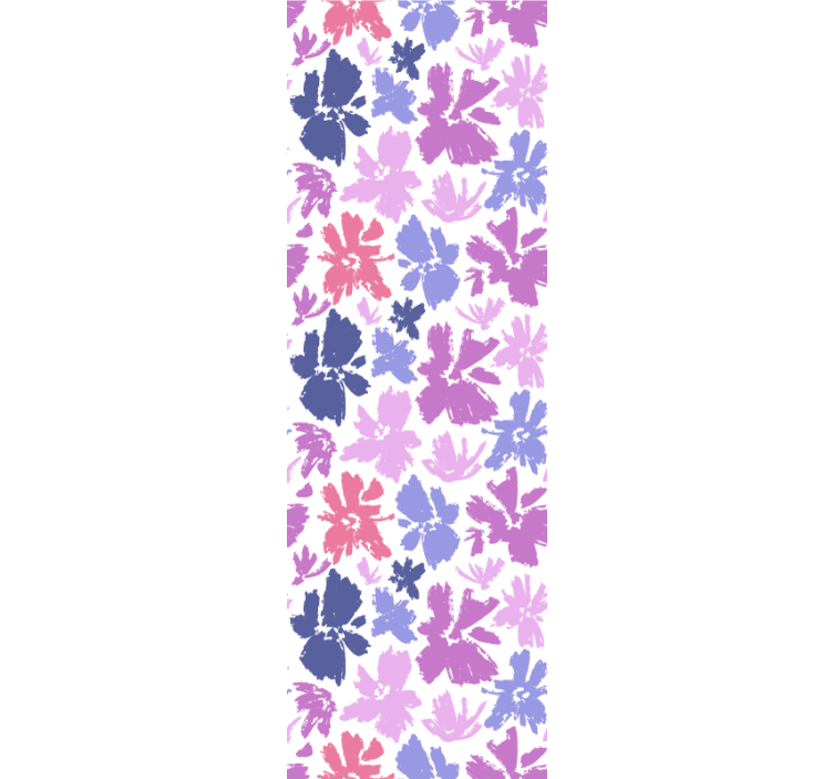 Dining room roller blind with purple floral display - TenStickers