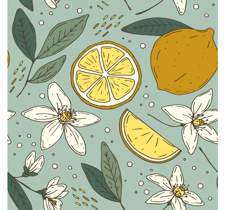 Kitchen roller blind colorful lemon design - TenStickers