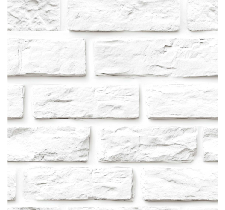 Kitchen roller blind white stone bricks - TenStickers