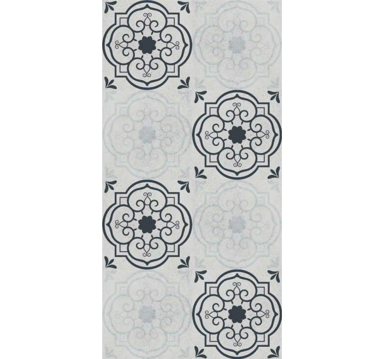 Kitchen roller blind in elegant grey tiles - TenStickers