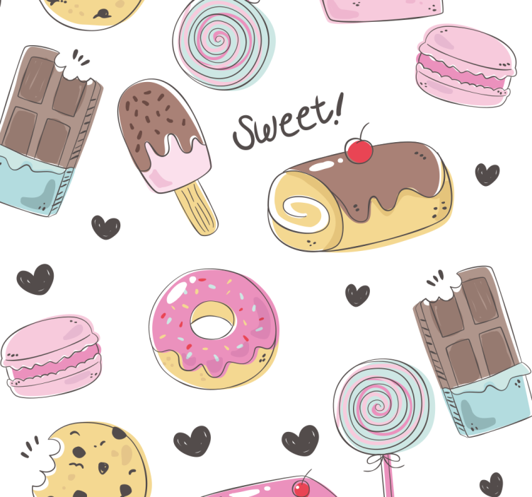Kitchen roller blind with sweet treats design - TenStickers