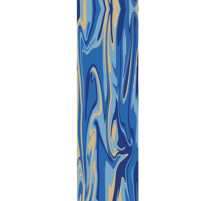 Kitchen roller blind in blue and gold marble - TenStickers