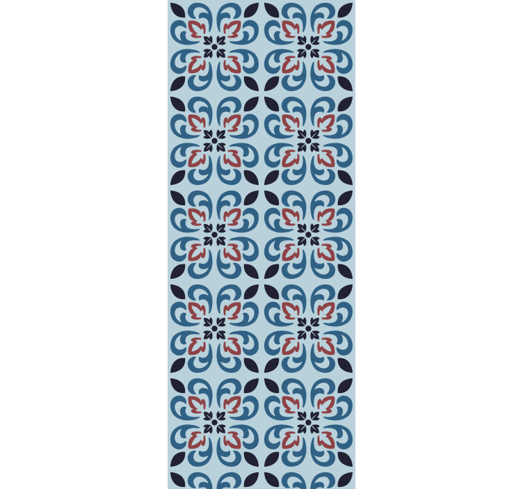 Kitchen roller blind in baby blue round tile - TenStickers