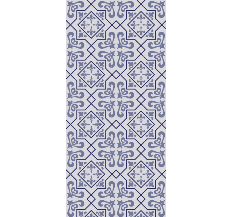 Kitchen roller blind in blue octagon portuguese tile - TenStickers