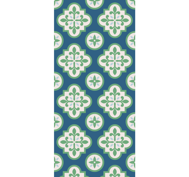 Kitchen roller blind with green clover tile pattern - TenStickers