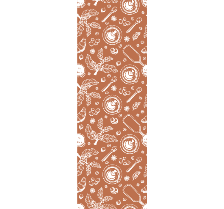 Kitchen roller blind coffee seamless pattern - TenStickers