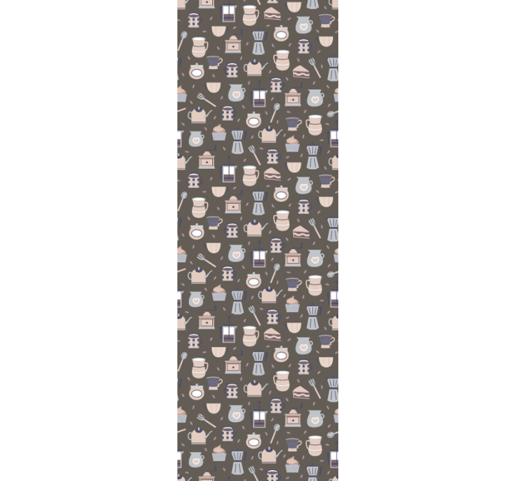 Kitchen roller blind seamless coffee pattern design - TenStickers