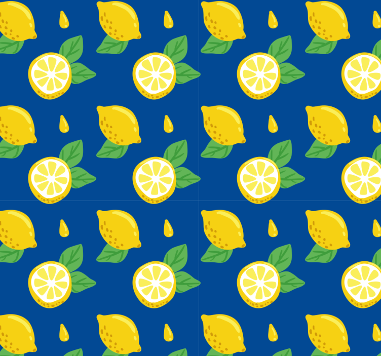 Kitchen roller blind with hand-drawn lemons - TenStickers