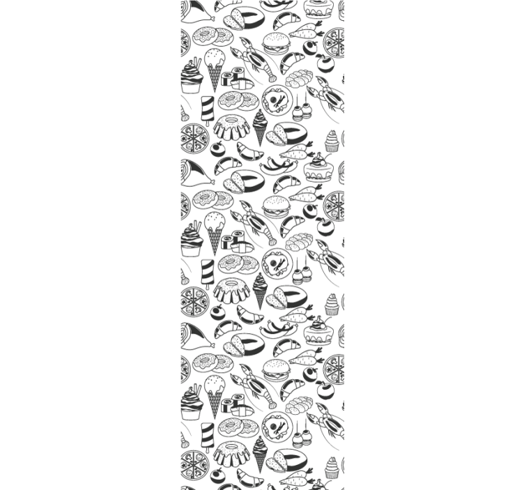 Kitchen roller blind with food doodles pattern - TenStickers