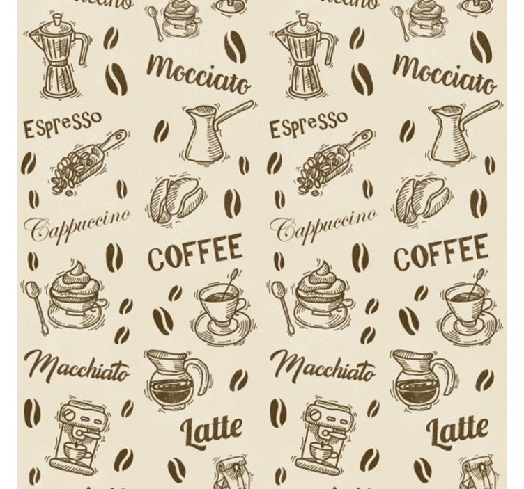 Kitchen roller blind with 3d coffee name designs - TenStickers