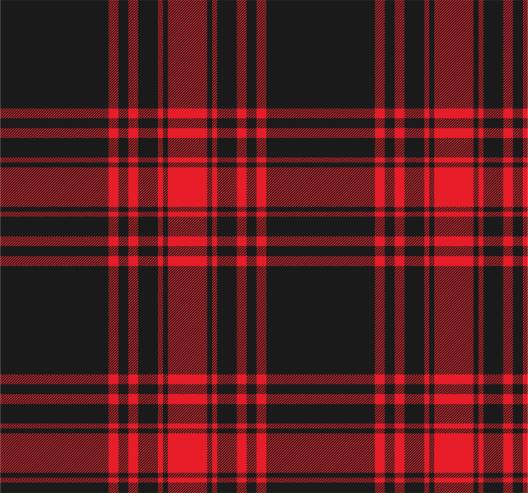 Kitchen roller blind menzies tartan black red check - TenStickers