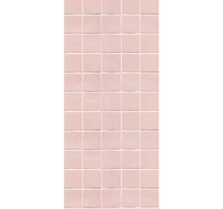 Kitchen roller blind simple blush pink tiles - TenStickers