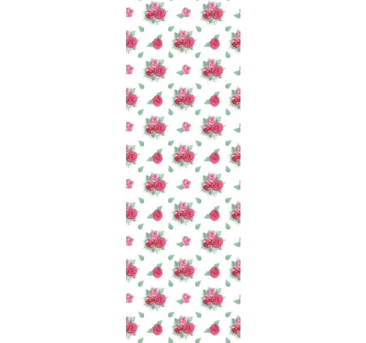 Dining room roller blind with pink and red roses - TenStickers