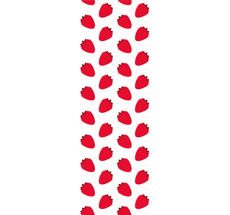 Dining room roller blind with red strawberry pattern - TenStickers