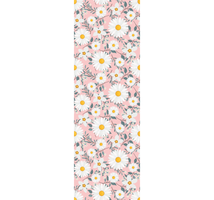 Dining room roller blind pink daisy flower design - TenStickers