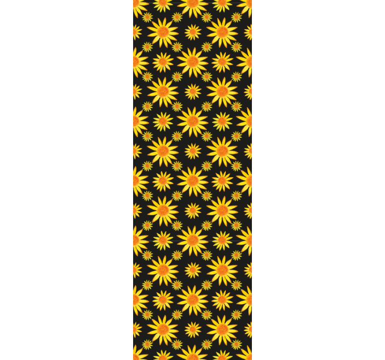 Dining room roller blind sunflower on black background - TenStickers