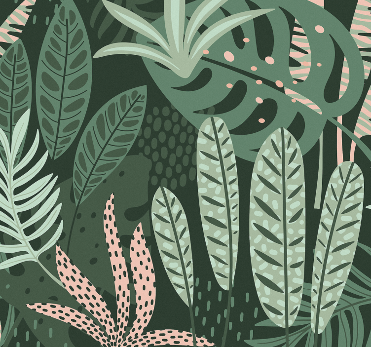 Dining room roller blind summery palm trees - TenStickers