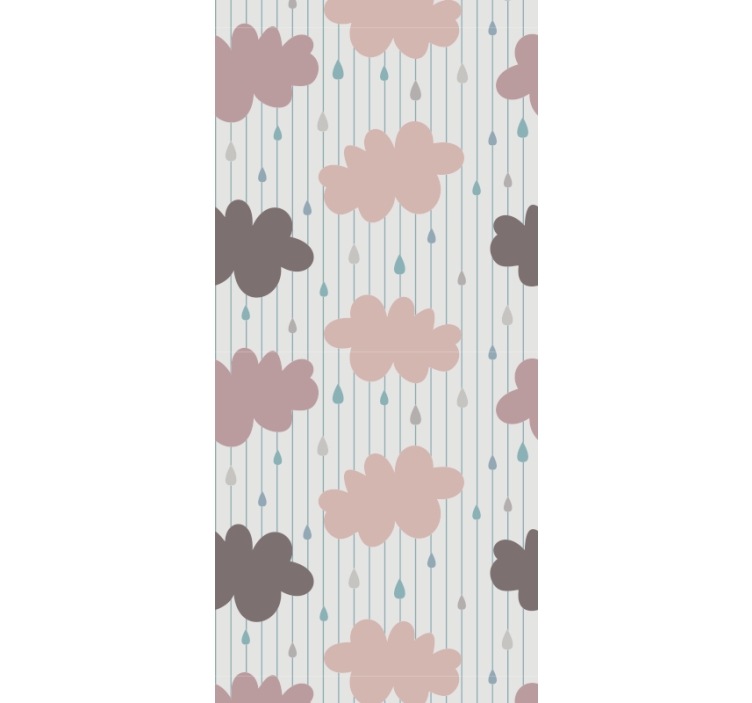 Children room roller blind pink rainy clouds - TenStickers