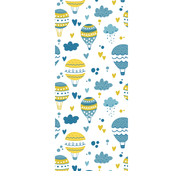 Children room roller blind with blue and yellow balloons - TenStickers