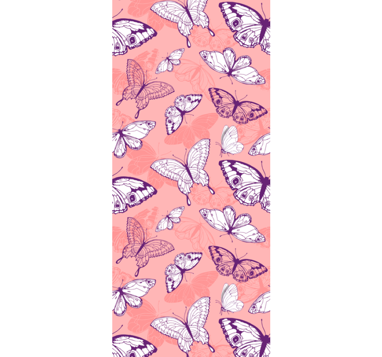 Children room roller blind in purple and pink butterflies - TenStickers