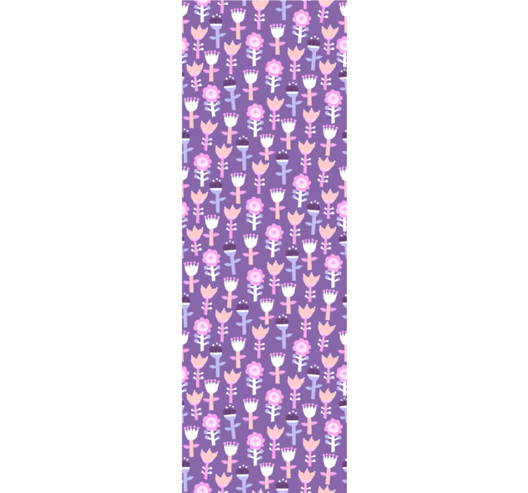 Children room roller blind in purple floral design - TenStickers