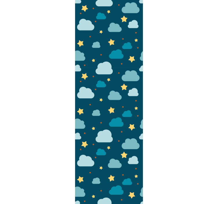 Children room roller blind starry night with clouds - TenStickers