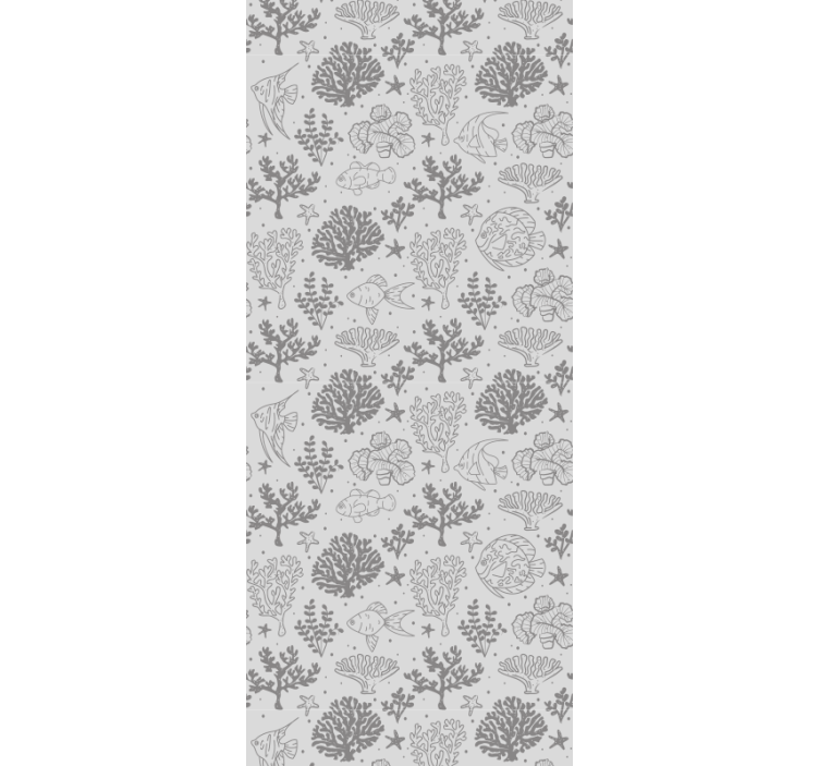 Children room roller blind vintage sea animals pattern - TenStickers