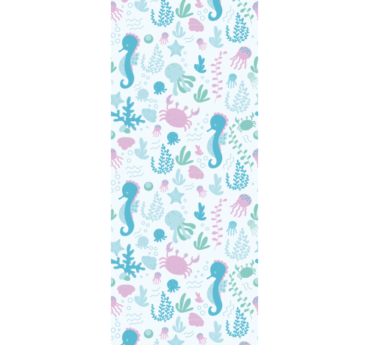 Children room roller blind with pastel sea creatures - TenStickers