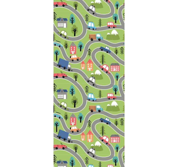 Children room roller blind colorful street racing cars - TenStickers