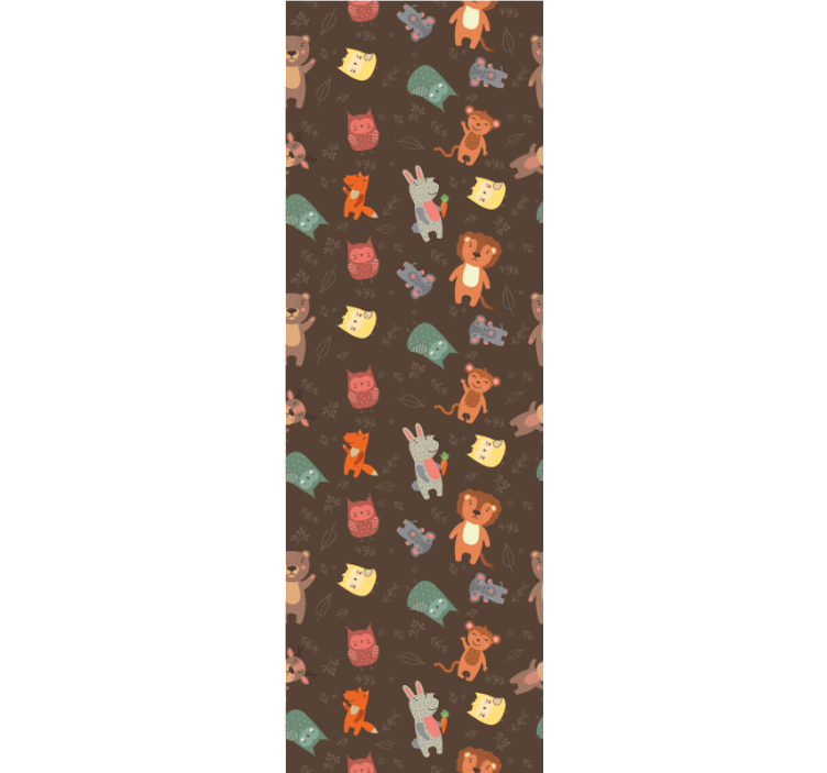 Children room roller blind with cute wild animals and owls - TenStickers