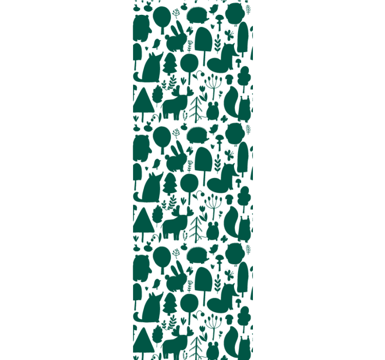 Children room roller blind forest animal silhouettes - TenStickers