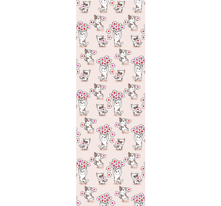 Children room roller blind with cat heart pattern - TenStickers