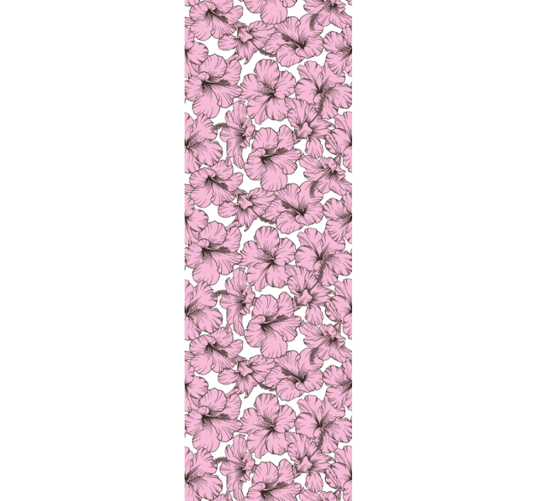 Children room roller blind with pink hibiscus flowers - TenStickers