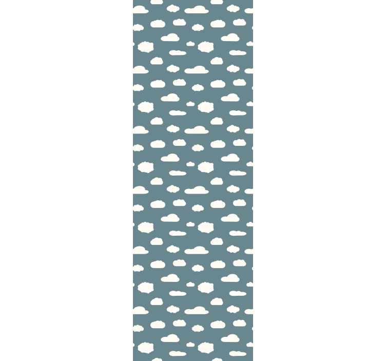 Children room roller blind white pattern on blue - TenStickers